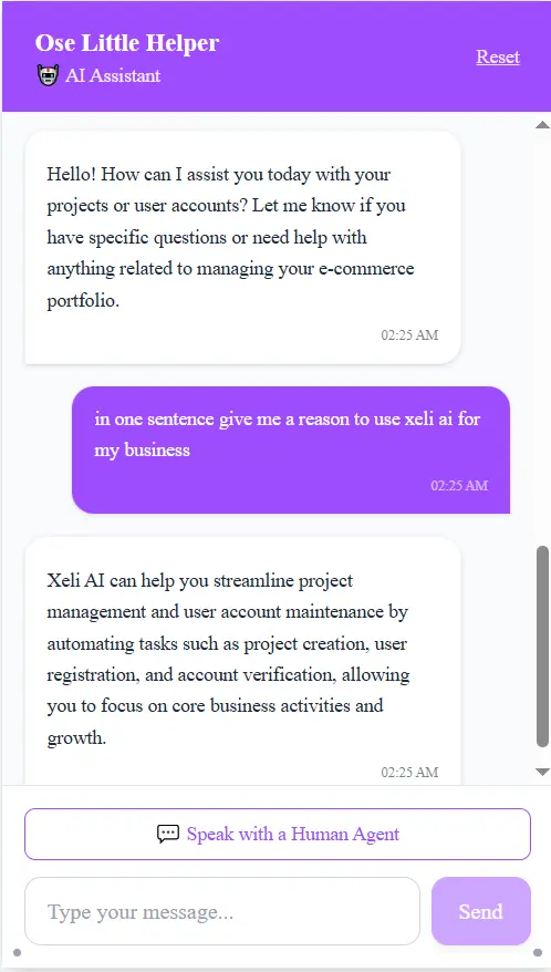 Mobile Chat Interface